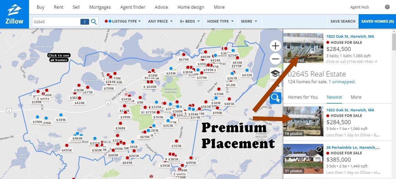 Zillow Cape Cod Ad Placement